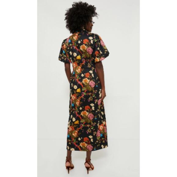Tuckernuck Baroque Floral Delaney Maxi Dress Short Sleeve Collared Shirt Dress-S - Picture 4 of 11